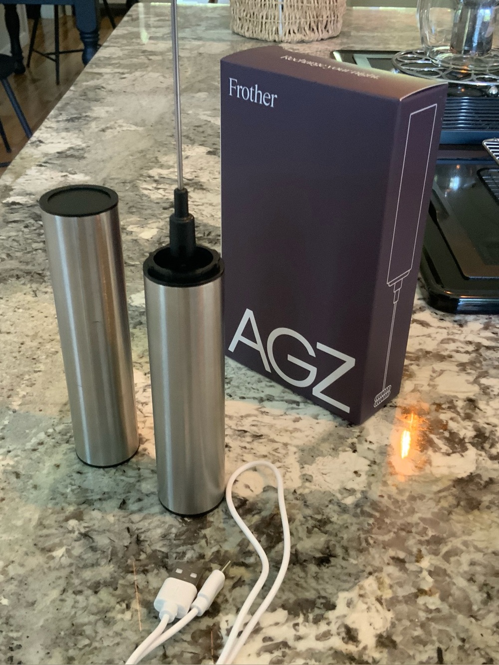 AGZ Stainless Steel Frother in Silver